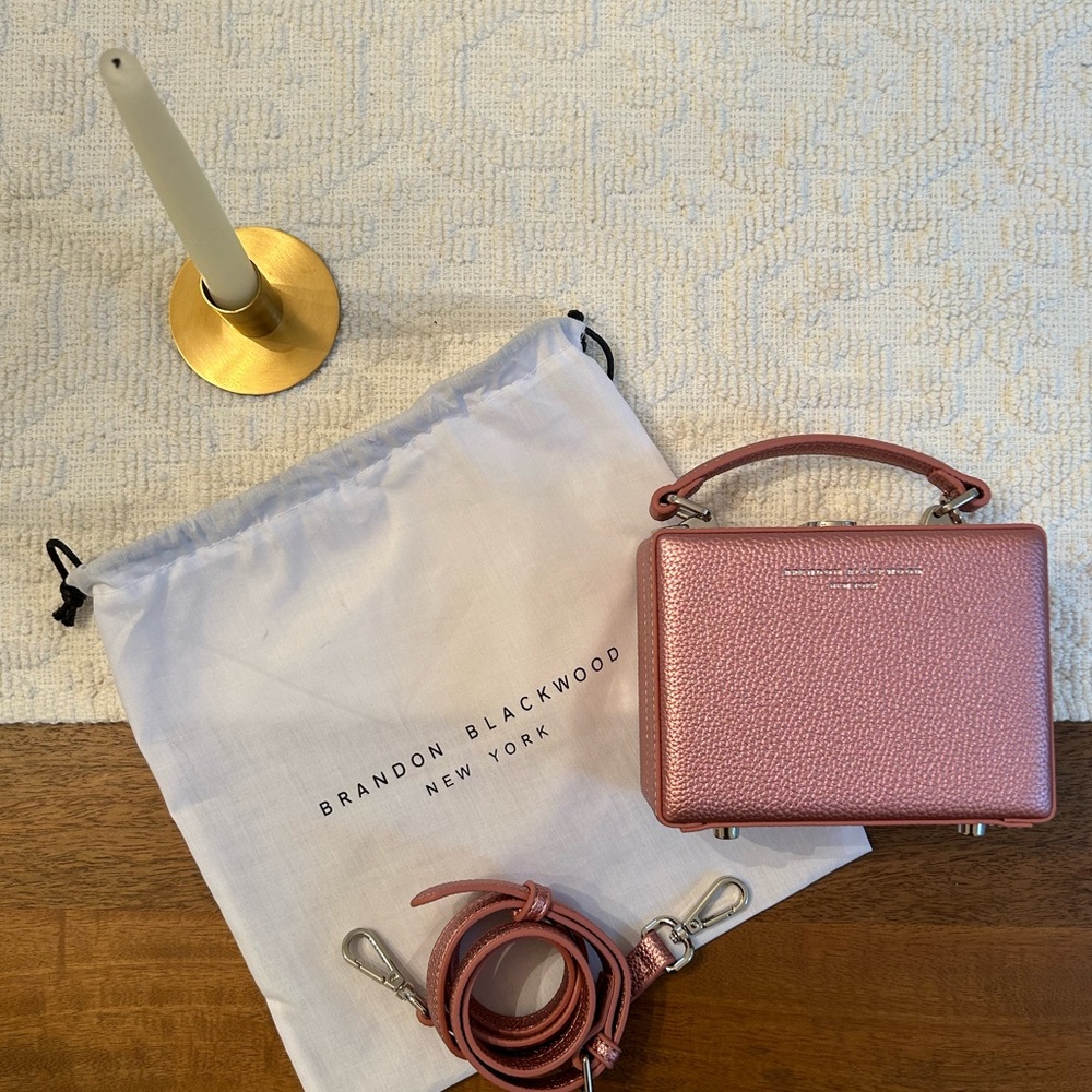 Brandon Blackwood Mini Kendrick Trunk Bag in Metallic Pink NWOT